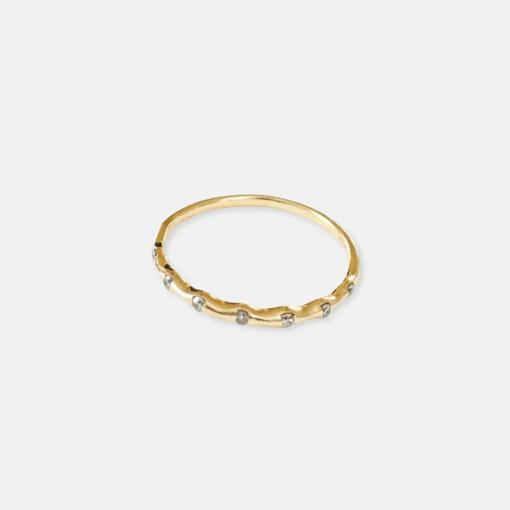14K Natural Diamond Stackable Ring - Sample Sale