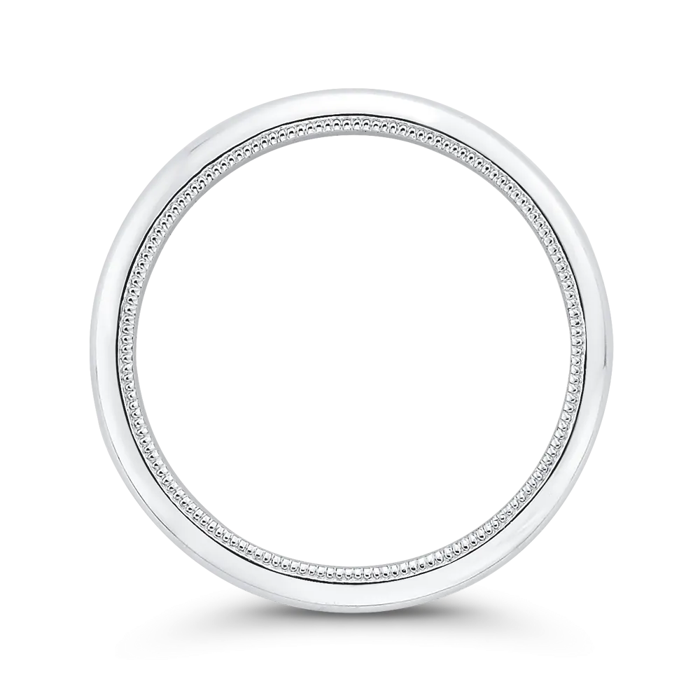 14K White Gold Plain Wedding Band