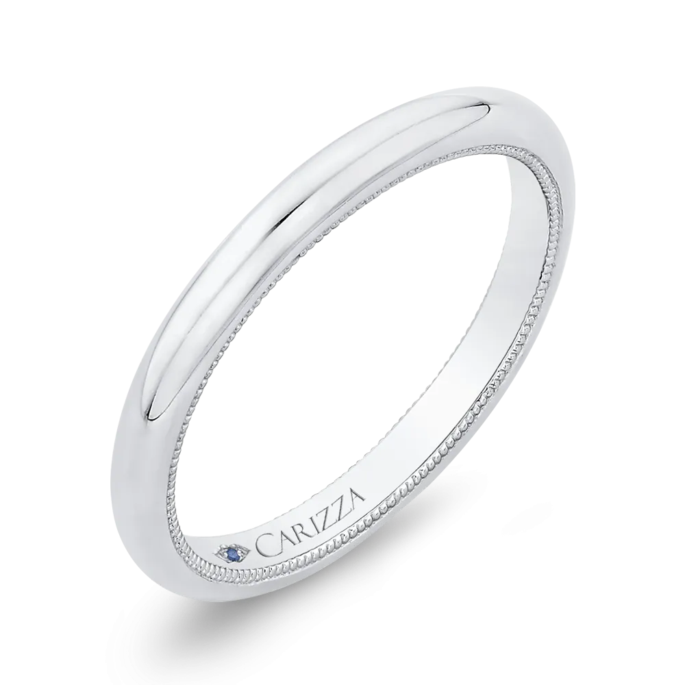 14K White Gold Plain Wedding Band