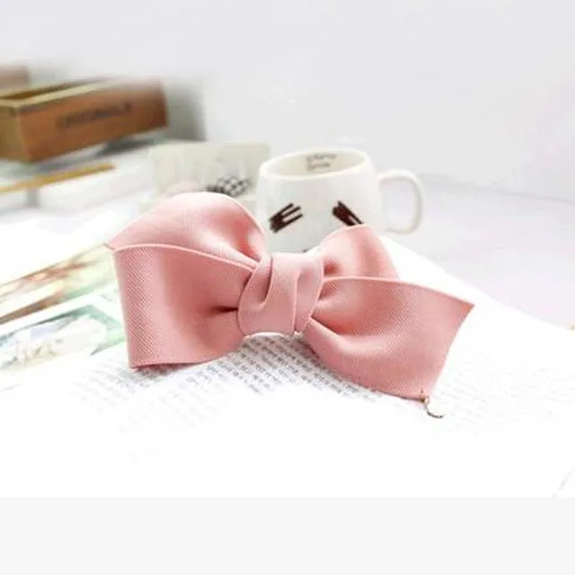 2016 New Arrival Big Solid Cloth Bows Hair Clips Hairpins Hair Accessories for Women Girl Wedding Hair Jewelry Free shipping