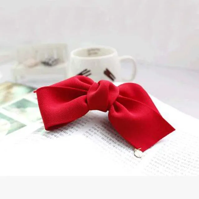 2016 New Arrival Big Solid Cloth Bows Hair Clips Hairpins Hair Accessories for Women Girl Wedding Hair Jewelry Free shipping