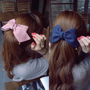 2016 New Arrival Big Solid Cloth Bows Hair Clips Hairpins Hair Accessories for Women Girl Wedding Hair Jewelry Free shipping