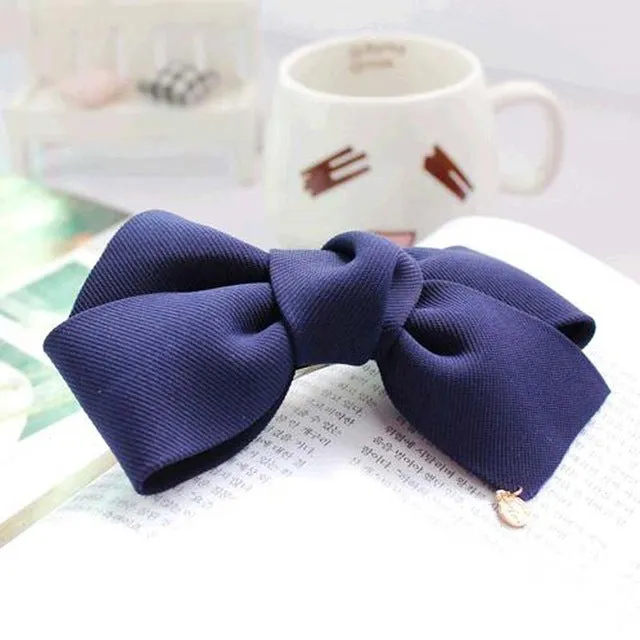 2016 New Arrival Big Solid Cloth Bows Hair Clips Hairpins Hair Accessories for Women Girl Wedding Hair Jewelry Free shipping