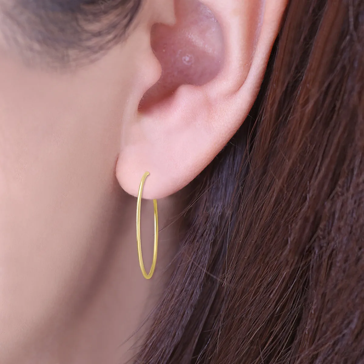 38Mm Endless 14K Yellow Gold Filled Thin Hoop Earrings