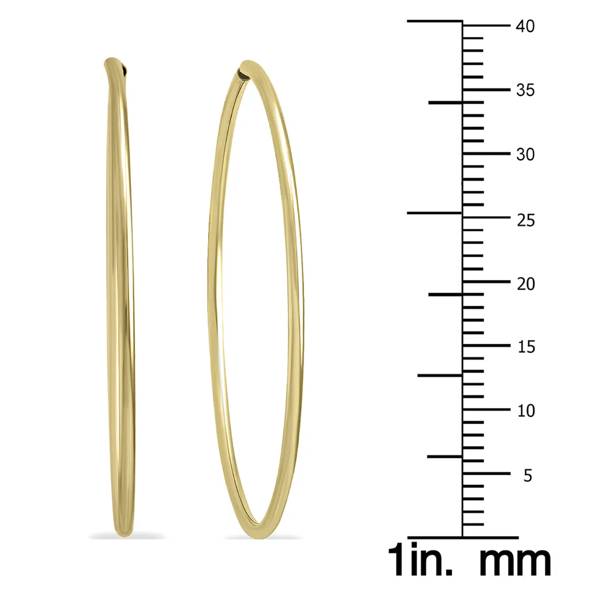 38Mm Endless 14K Yellow Gold Filled Thin Hoop Earrings