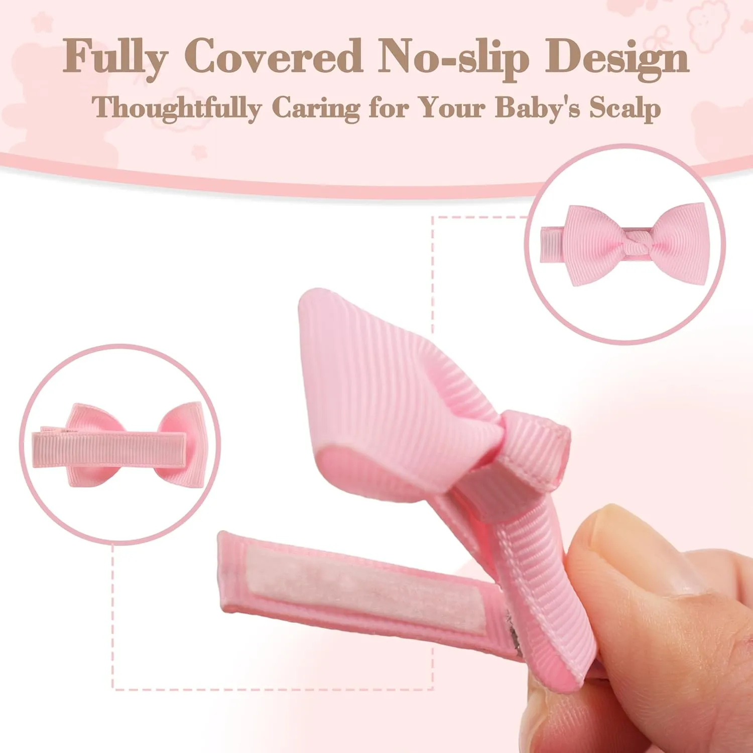 50 Pieces 25 Colors Fully Lined No Slip Hair Clips, Barrettes, Hair Accessories for Girls, Toddlers, Infants (Candy Colors 50pcs)
