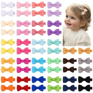 50 Pieces 25 Colors Fully Lined No Slip Hair Clips, Barrettes, Hair Accessories for Girls, Toddlers, Infants (Candy Colors 50pcs)