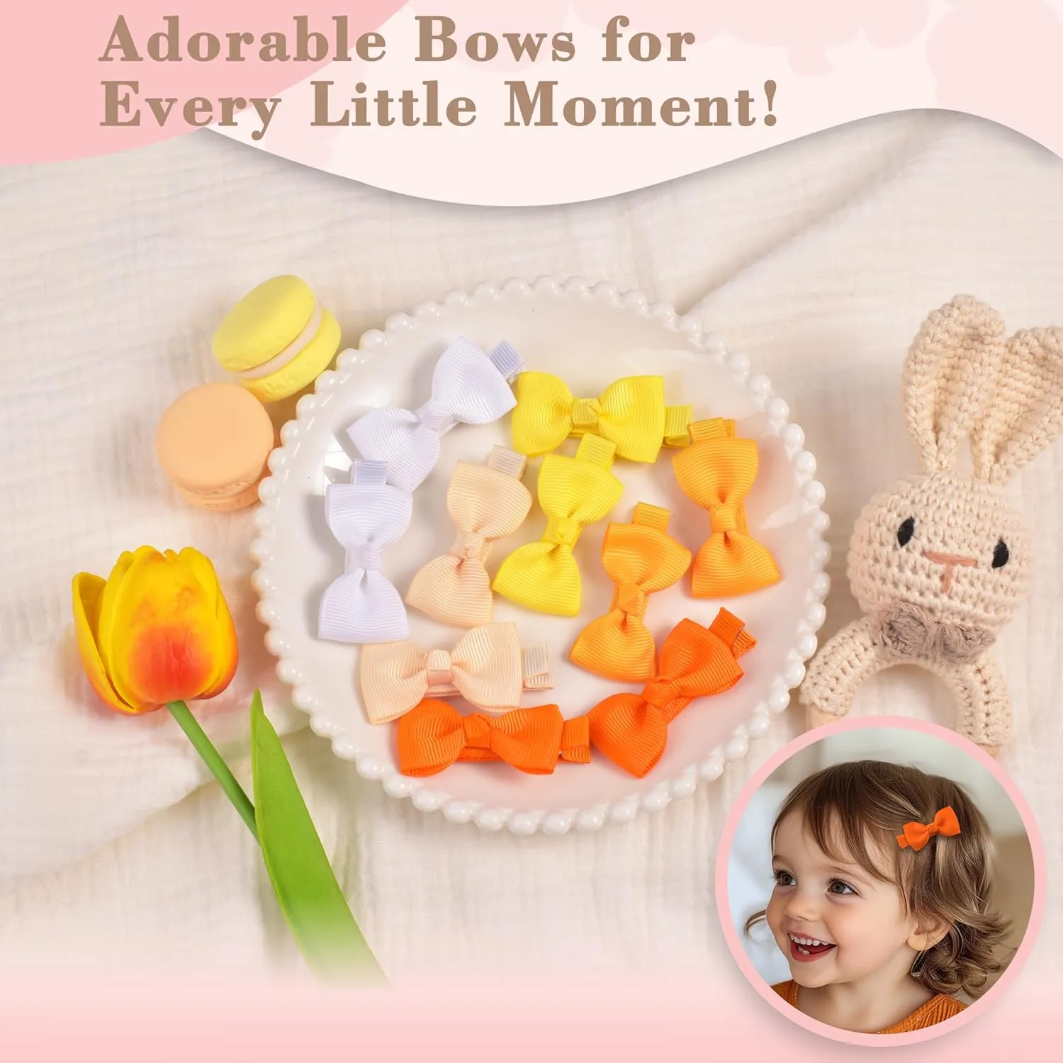 50 Pieces 25 Colors Fully Lined No Slip Hair Clips, Barrettes, Hair Accessories for Girls, Toddlers, Infants (Candy Colors 50pcs)