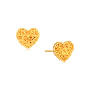 916 Gold Twinkling Heartbeats Earrings