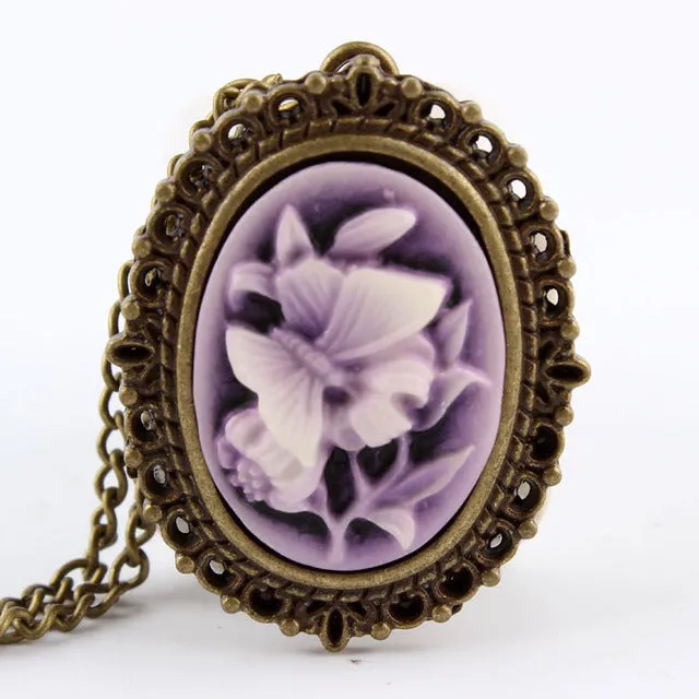 Antique Vintage Unisex Bronze White Beauty Lady Icon Pocket FOB Watch