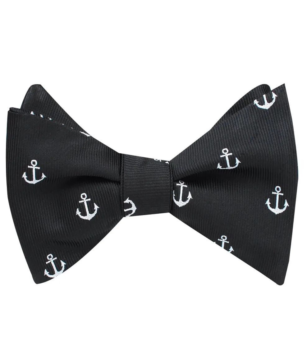 Black Anchor Self Bow Tie