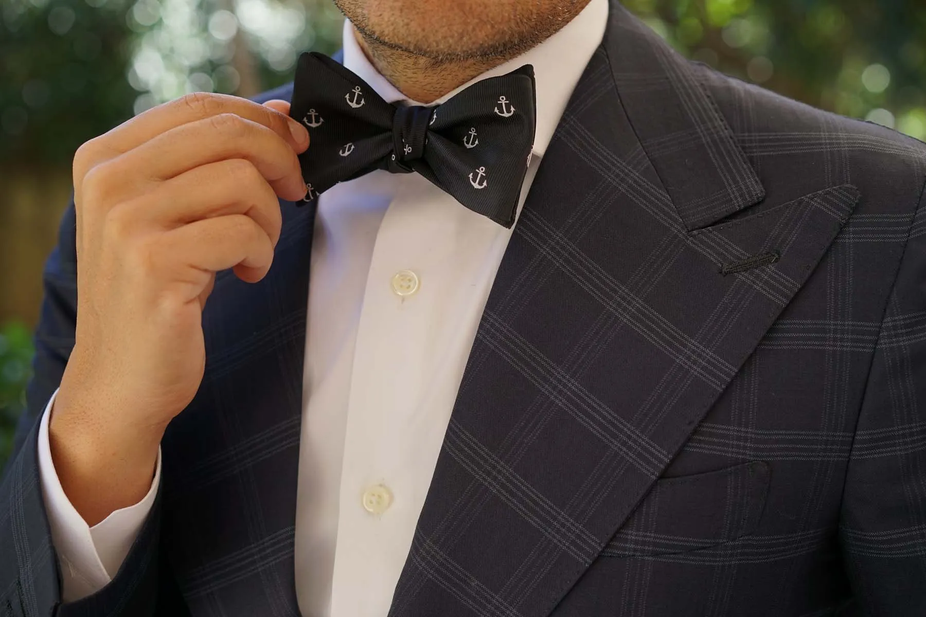 Black Anchor Self Bow Tie