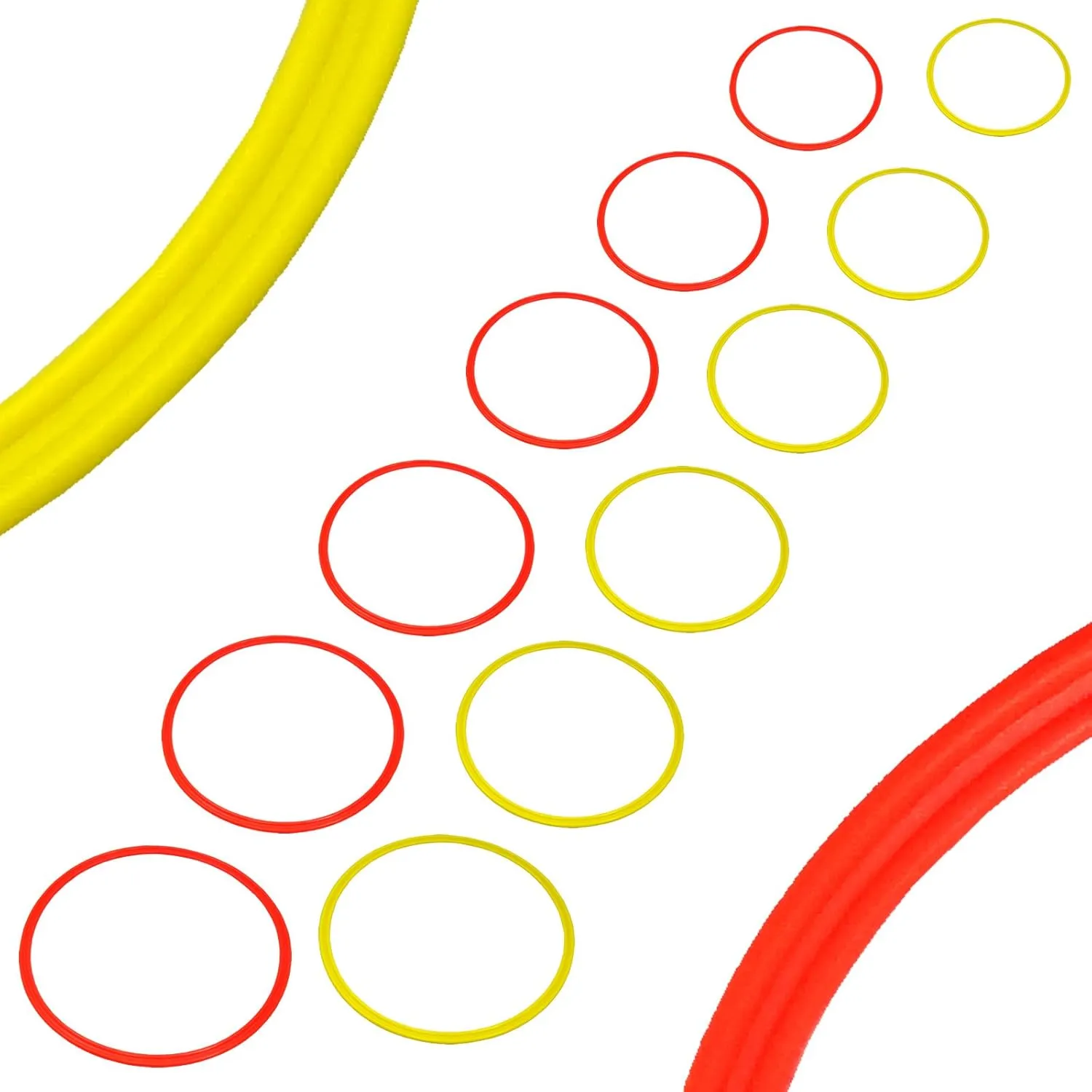 BlueDot Trading Agility Training Rings | 15" Plastic Speed Rings for Sports | Adjustable Hoop Exercise Ring Set for Speed Agility Training, Jumping Hoops, & Footwork Drills