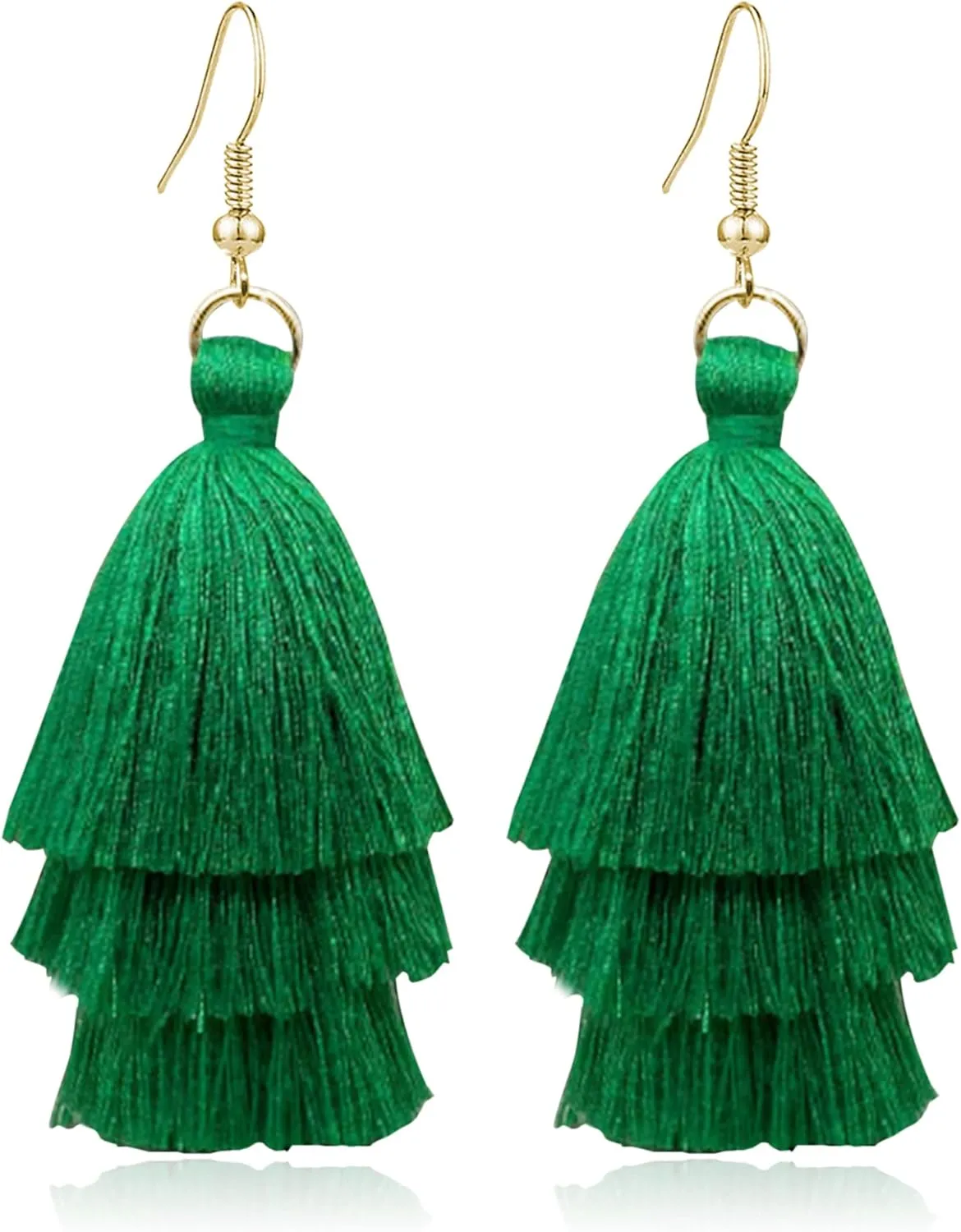 Colorful Tassel Earrings Layered Tassel Earrings Bohemian Dangle Drop Earrings for Women Girls Fashion Jewelry Valentine Birthday Party Gift