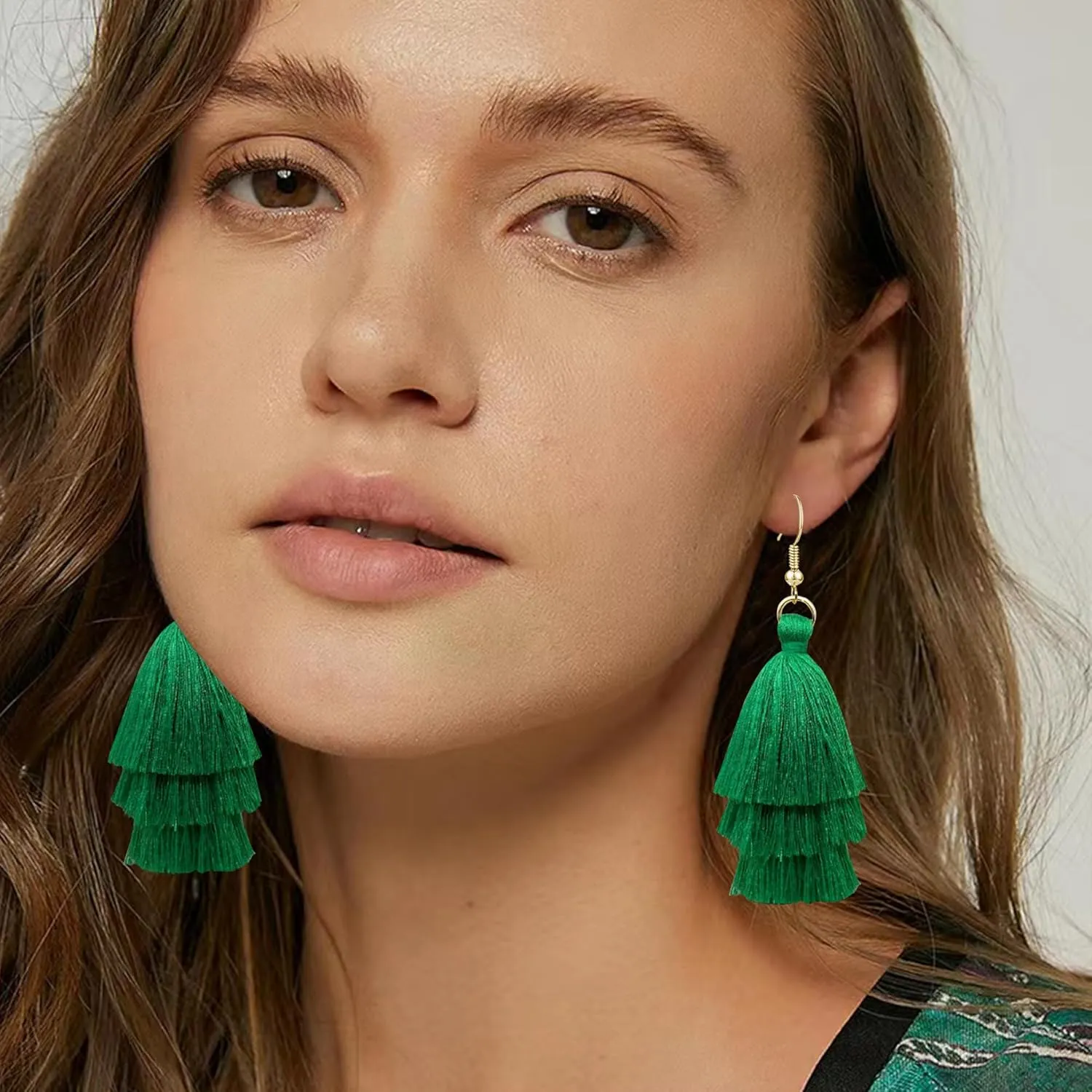 Colorful Tassel Earrings Layered Tassel Earrings Bohemian Dangle Drop Earrings for Women Girls Fashion Jewelry Valentine Birthday Party Gift