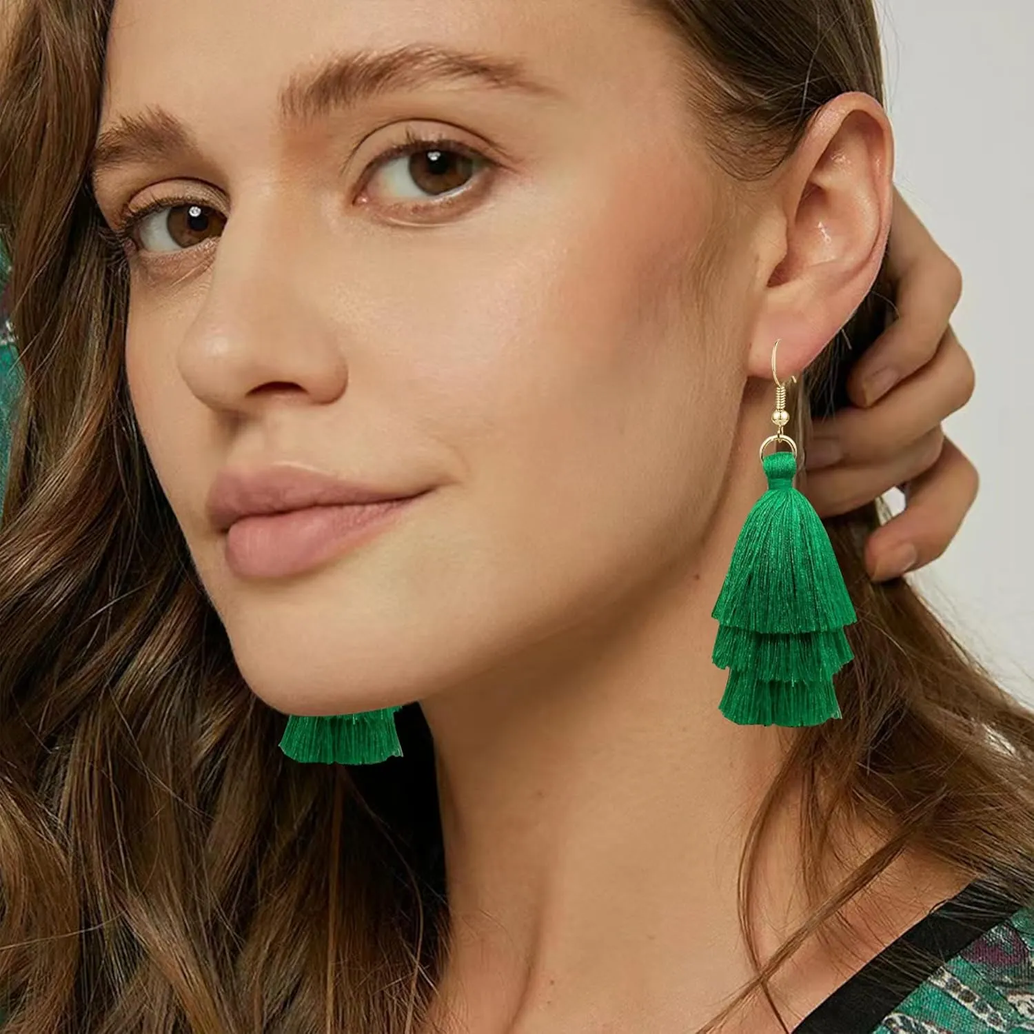 Colorful Tassel Earrings Layered Tassel Earrings Bohemian Dangle Drop Earrings for Women Girls Fashion Jewelry Valentine Birthday Party Gift