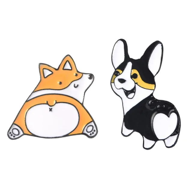 Corgi Heart Butt Pins butt brooches