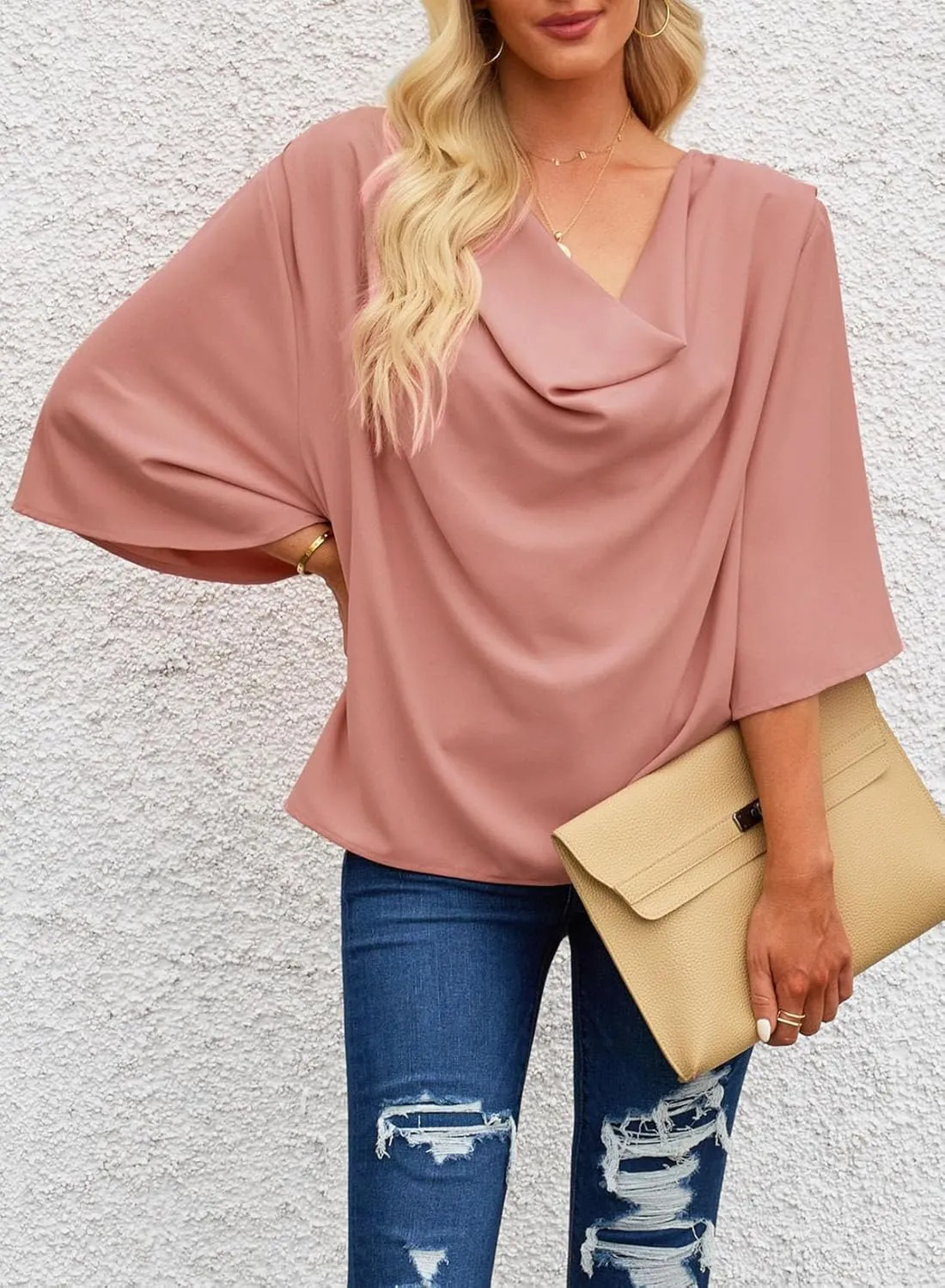 Dokotoo Womens Blouses and Tops Short Sleeve Chiffon Shirts and Tops