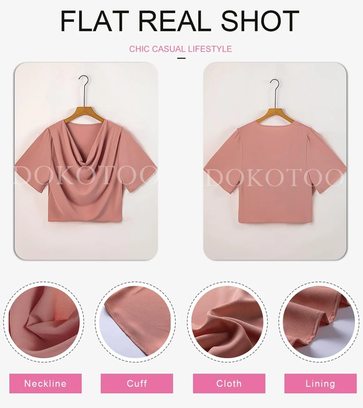 Dokotoo Womens Blouses and Tops Short Sleeve Chiffon Shirts and Tops