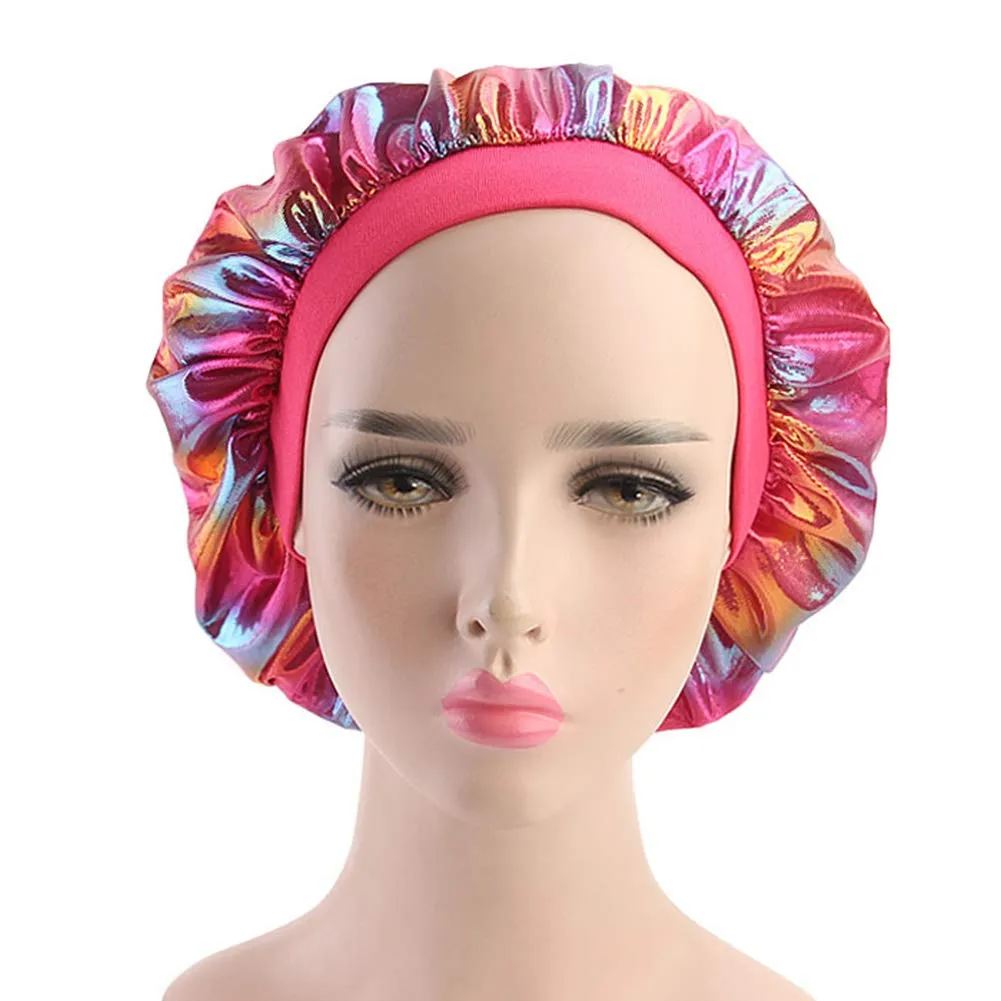 Durags and Bonnets 2pcs/Set for Men Women 360 Wave, Long Tail Silky Doo rag and Turban Sleep Cap