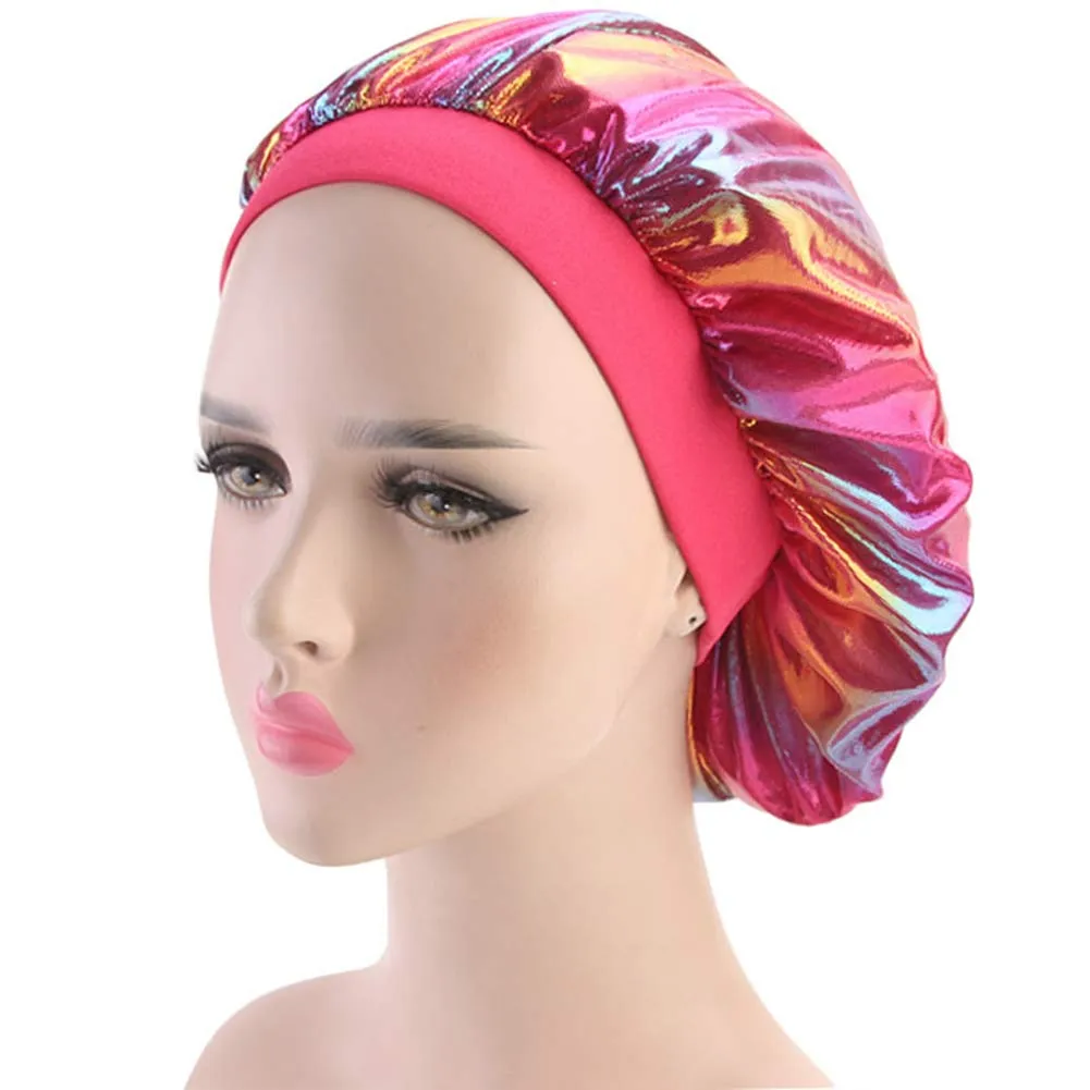 Durags and Bonnets 2pcs/Set for Men Women 360 Wave, Long Tail Silky Doo rag and Turban Sleep Cap