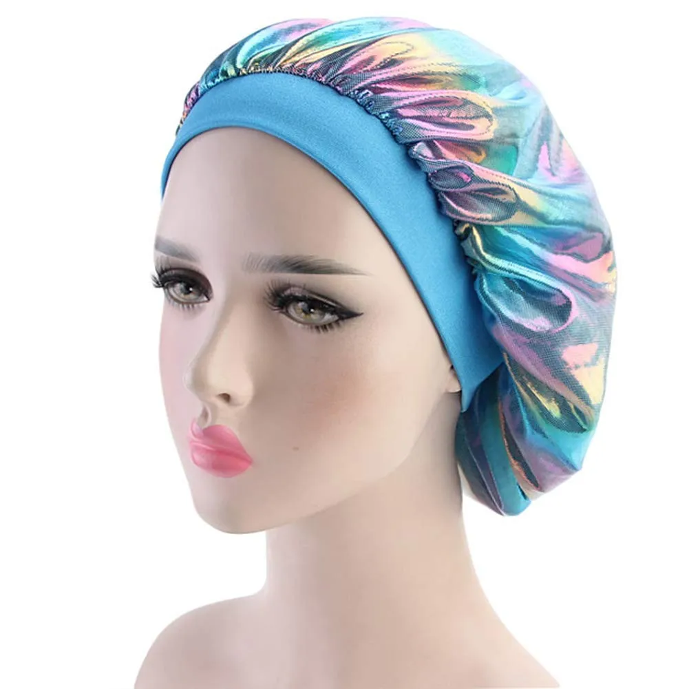 Durags and Bonnets 2pcs/Set for Men Women 360 Wave, Long Tail Silky Doo rag and Turban Sleep Cap