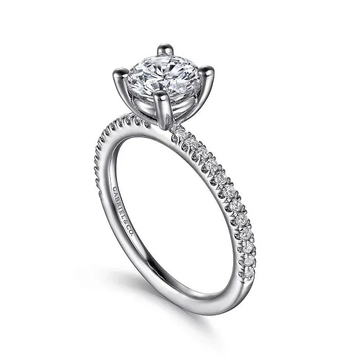 Evelyn - 14K White Gold Round Diamond Engagement Ring