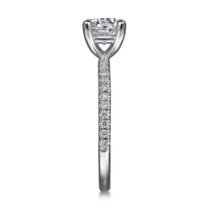 Evelyn - 14K White Gold Round Diamond Engagement Ring
