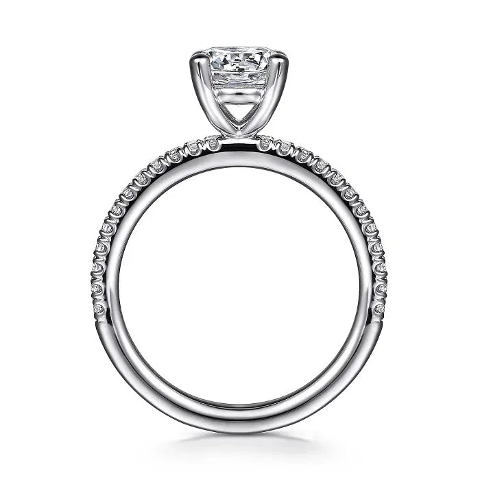 Evelyn - 14K White Gold Round Diamond Engagement Ring