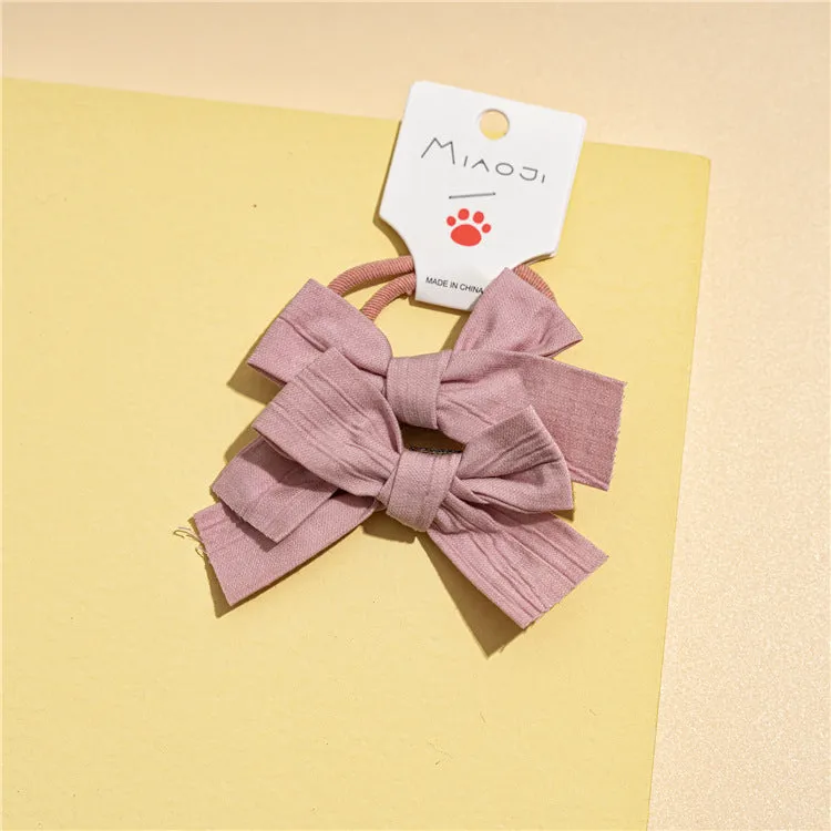 Hair Ties For Girls, 5Pcs Cute Rubber Bands Soft Elastic Ponytail Holders Cartoon Accessories