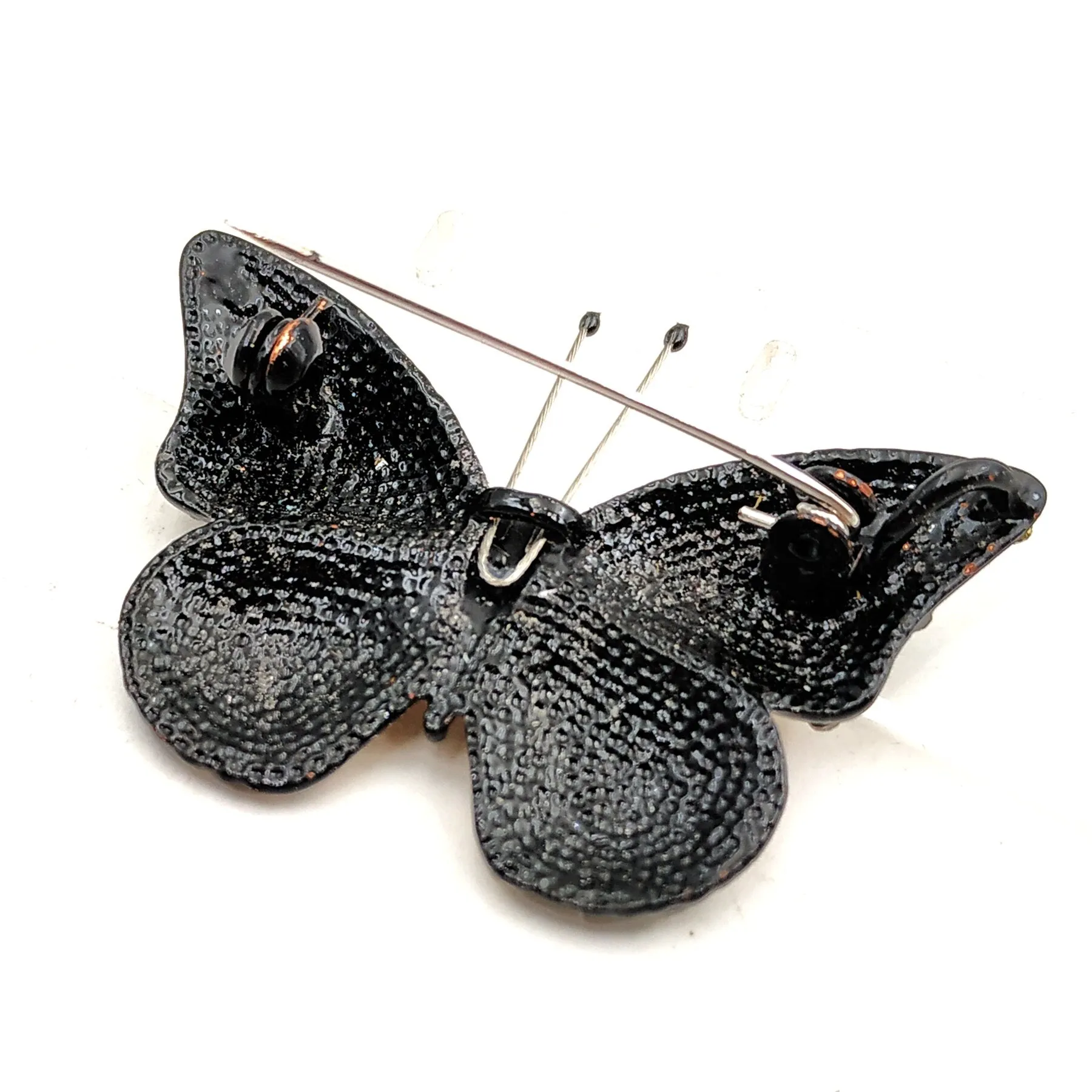 Jewelblings Elegant  Clear Crystal Accent Black & Orange Enamel Monarch Butterfly Brooches Pins for Growing Beauty Women Girl Coat Jewelry
