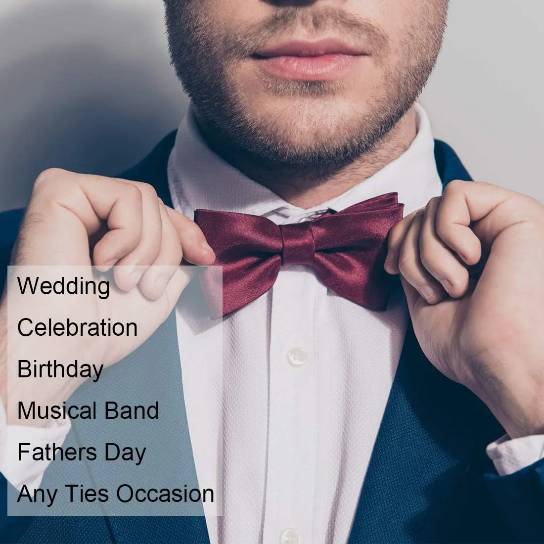 Kajeer Classic Pre-Tied Mens Bow Ties Formal Adjustable Solid Tuxedo Bowtie for for Adults & Children