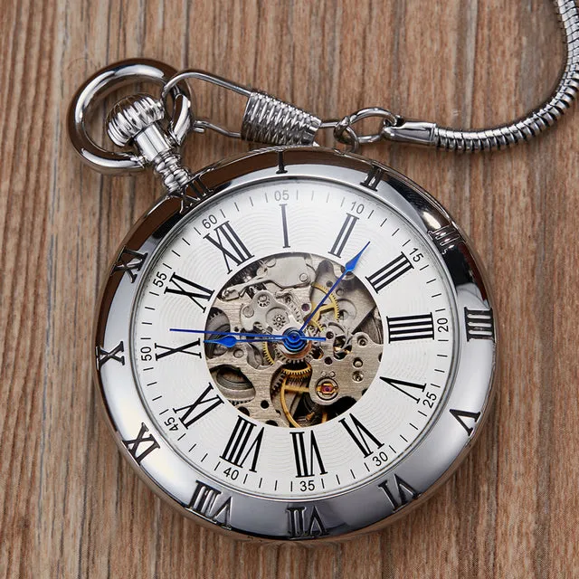 Luxury Vintage Copper Gold Square Hand Wind Mechanical Pocket FOB Watch