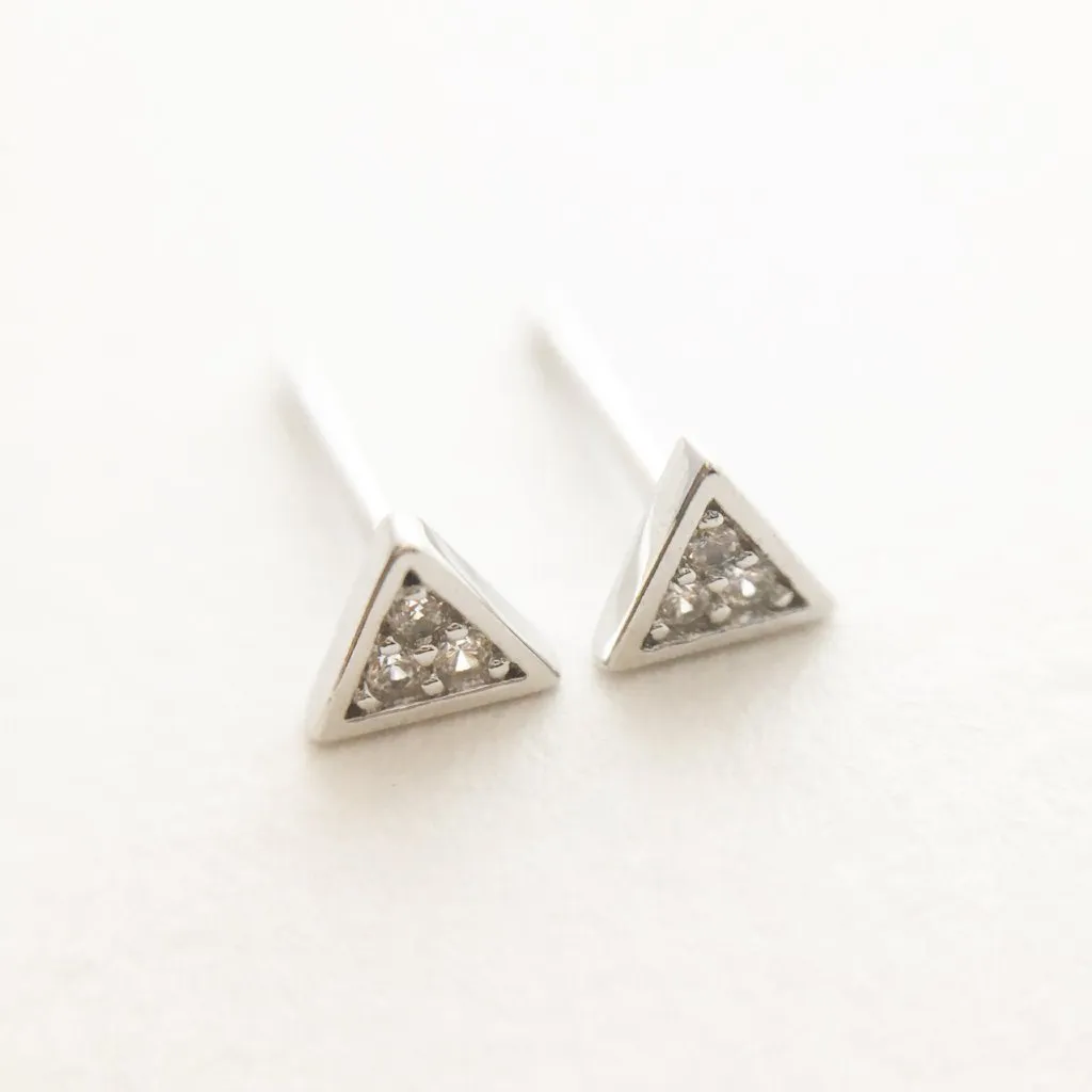Mini Crystal Triangle Stud Earrings