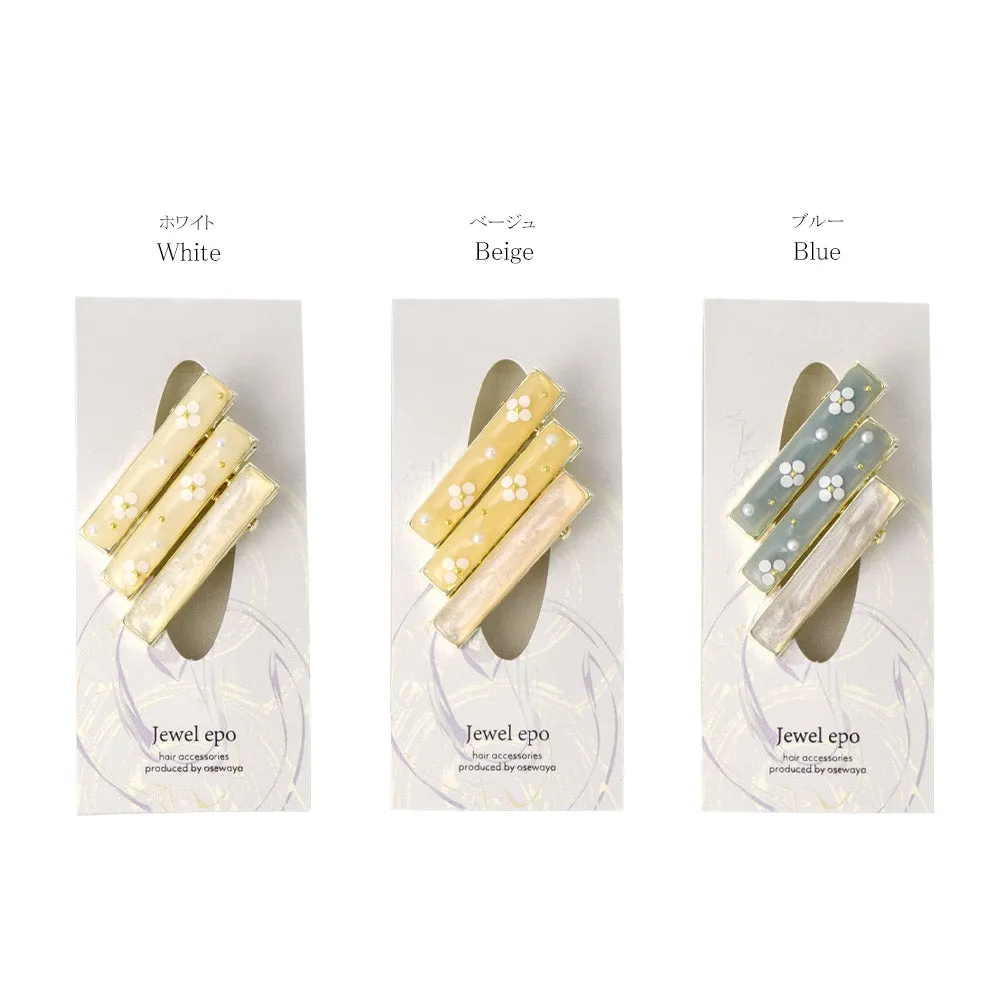 Mini Flower Print Pinch Clip Set