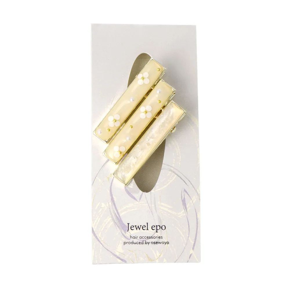 Mini Flower Print Pinch Clip Set