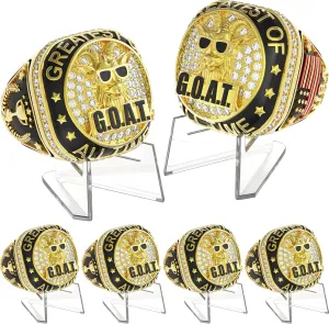 Misdary Soccer Baseball Basketball Championship Rings with Holder Most Valuable Player Trophy Gold Ring Award Gift Team Prize for Football Tournament Winner