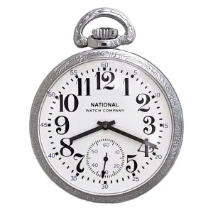 National Pocket Watch, Mechanical 17 Jewel Movement, Large Arabic Numerals - Limited Edition