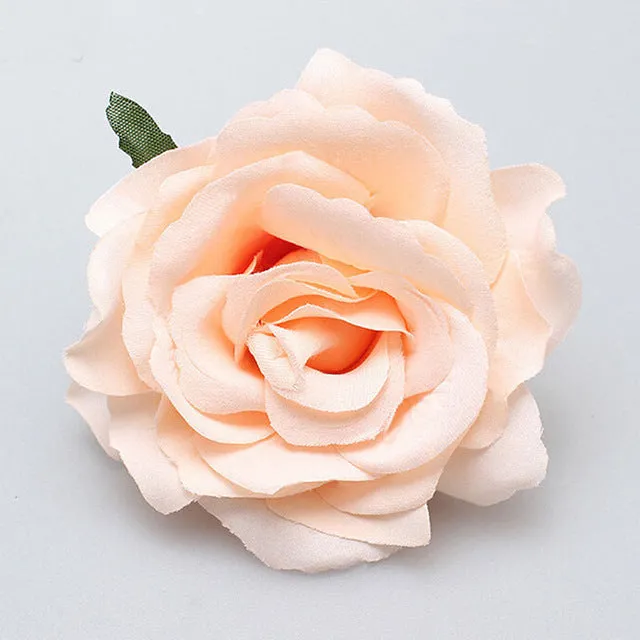 New Beautiful Rose Flocking Cloth Red Flower Hair Clip Hairpin DIY Headdress Hair Accessories For Bridal Wedding