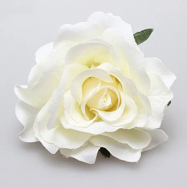 New Beautiful Rose Flocking Cloth Red Flower Hair Clip Hairpin DIY Headdress Hair Accessories For Bridal Wedding