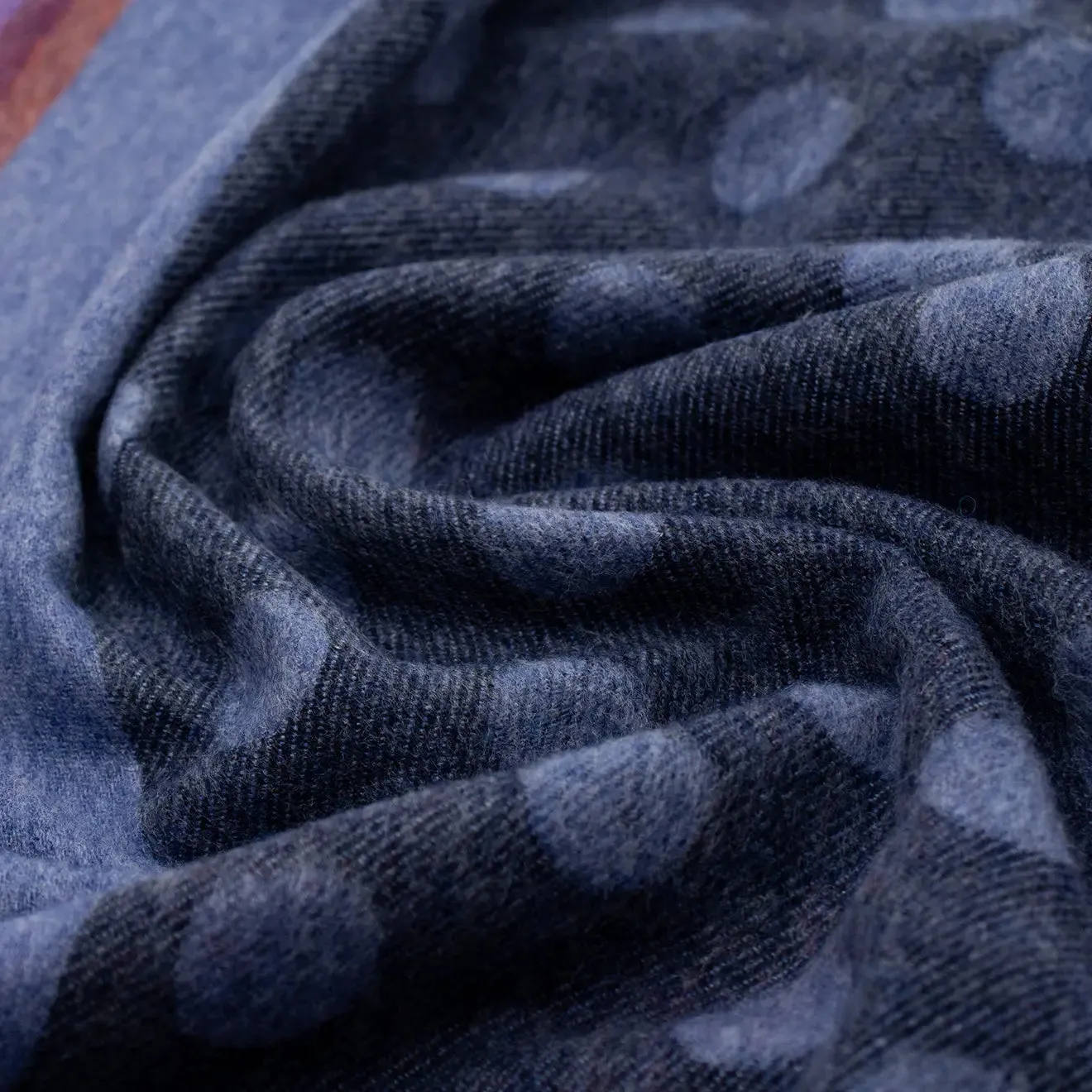 Paul Smith Scarf PS Edge Stripe Polka Navy