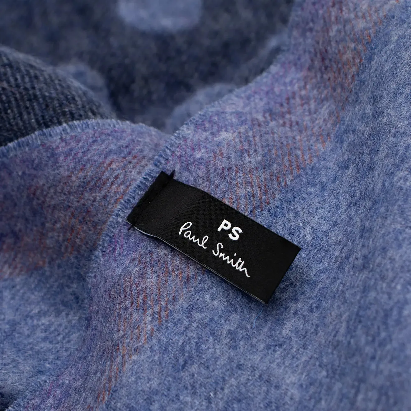 Paul Smith Scarf PS Edge Stripe Polka Navy