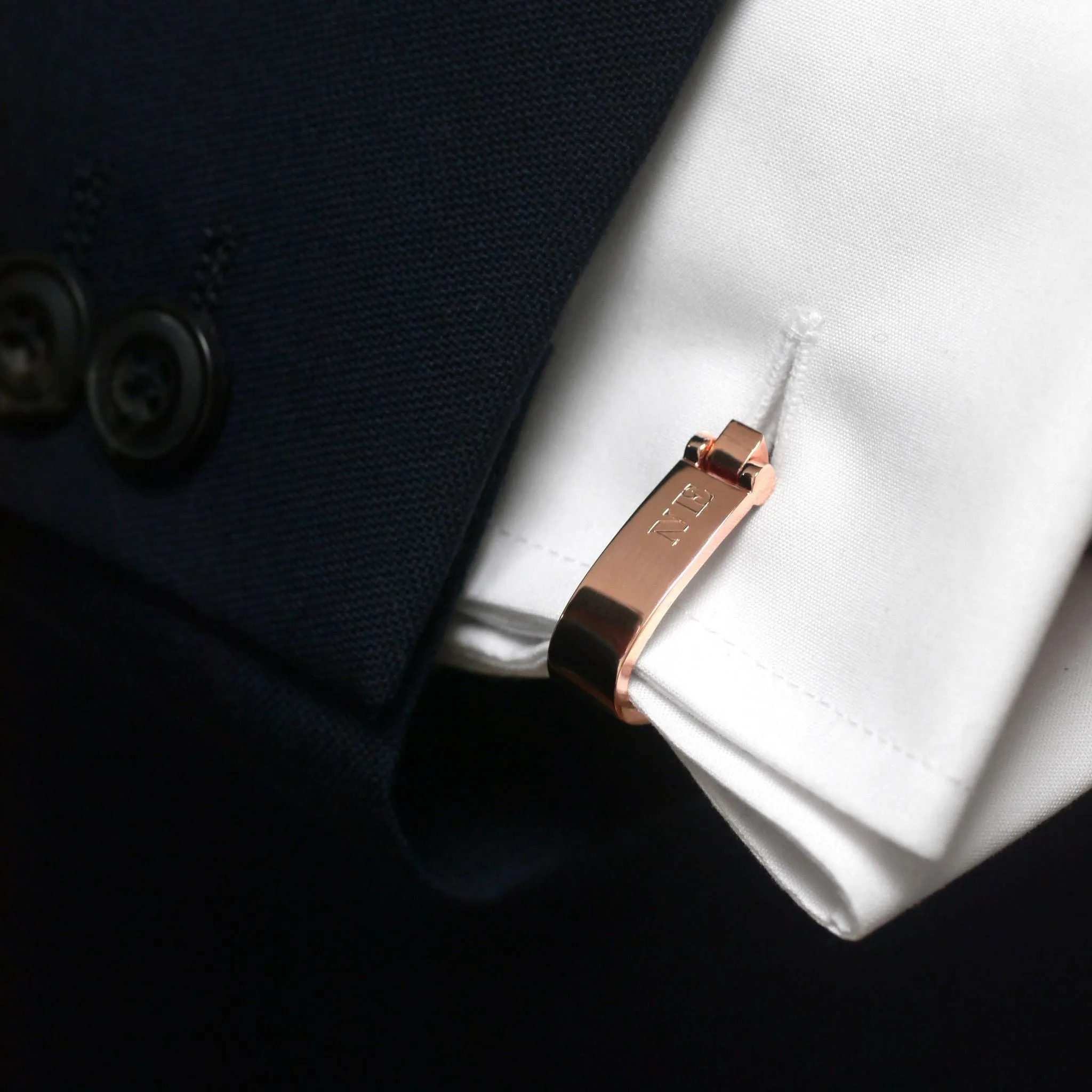 Personalised Rose Gold Wrap Around Cufflinks