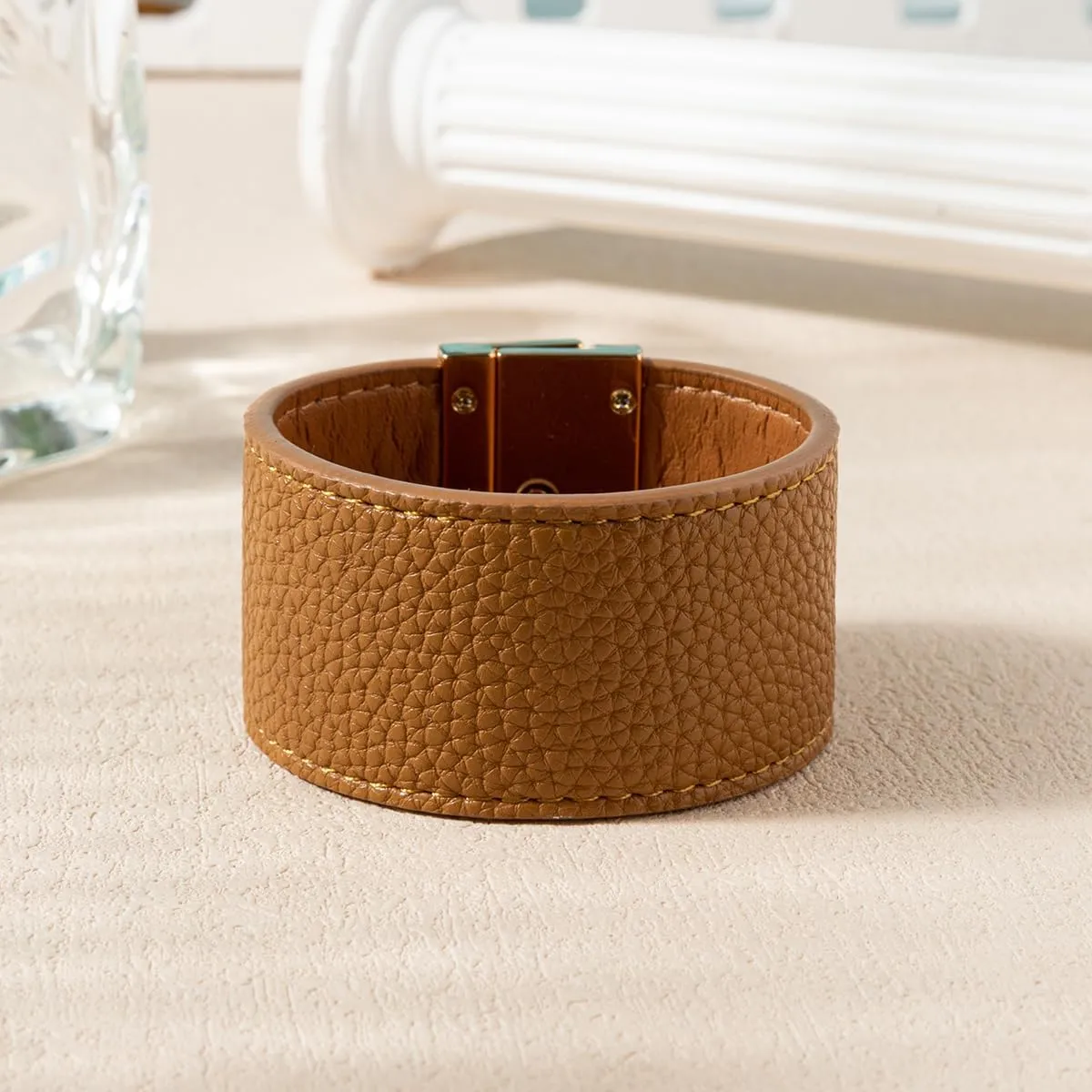 Rantanto Braid Leather Wrap Bracelet Trendy Stackable Crystal Cuff Boho Gold Heart Bracelet Jewelry Gift For Women