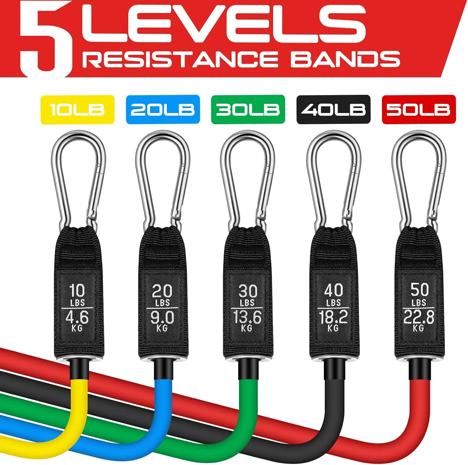 RENRANRING Resistance Bands for Working Out, 150LBS Exercise Bands, Workout Bands, Resistance Bands Set with Handles for Men Women, Legs Ankle Straps for Muscle Training