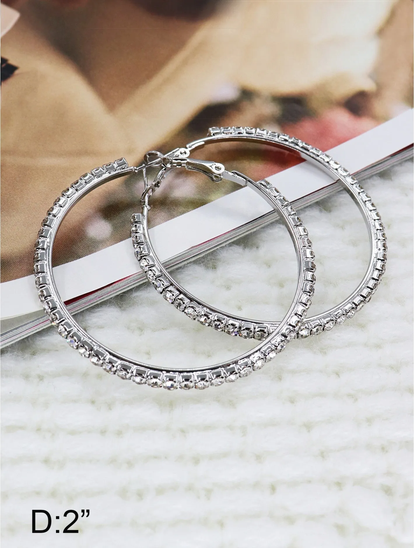 Rhinestone Hoop Earrings