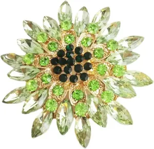 Rhinestone Sunflower Brooch Pin Crystal Brooch Pins Clothing Hat Bag Accessories Stylish Jewerly for Women