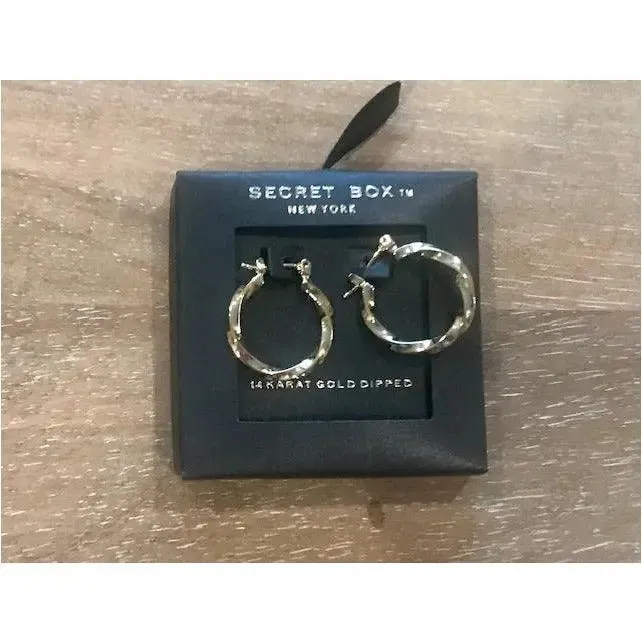 Small Twisted Gold Hoop Earrings