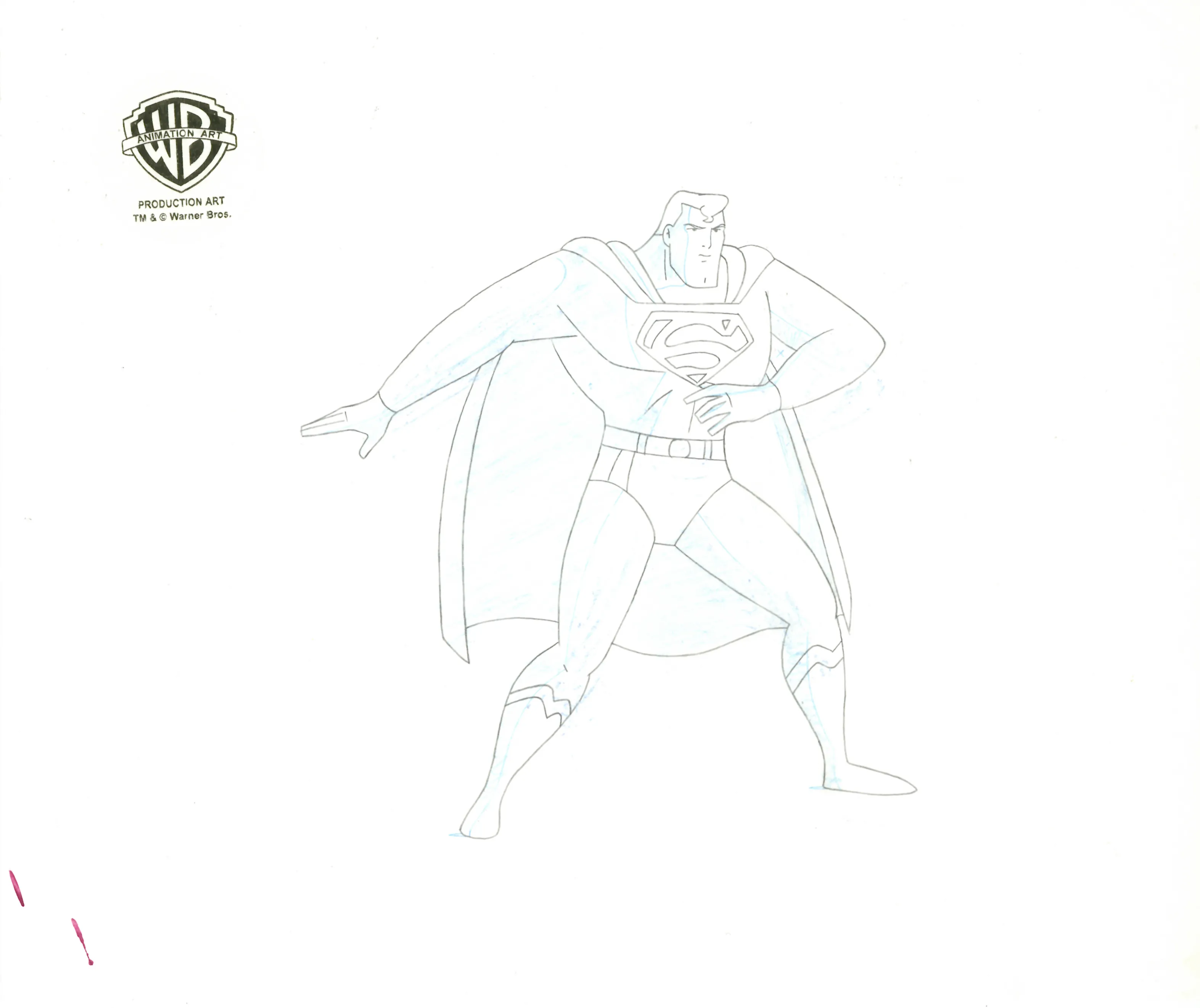 Superman The Animated Series Original Production Cel with Matching Drawing: Superman, Lois Lane