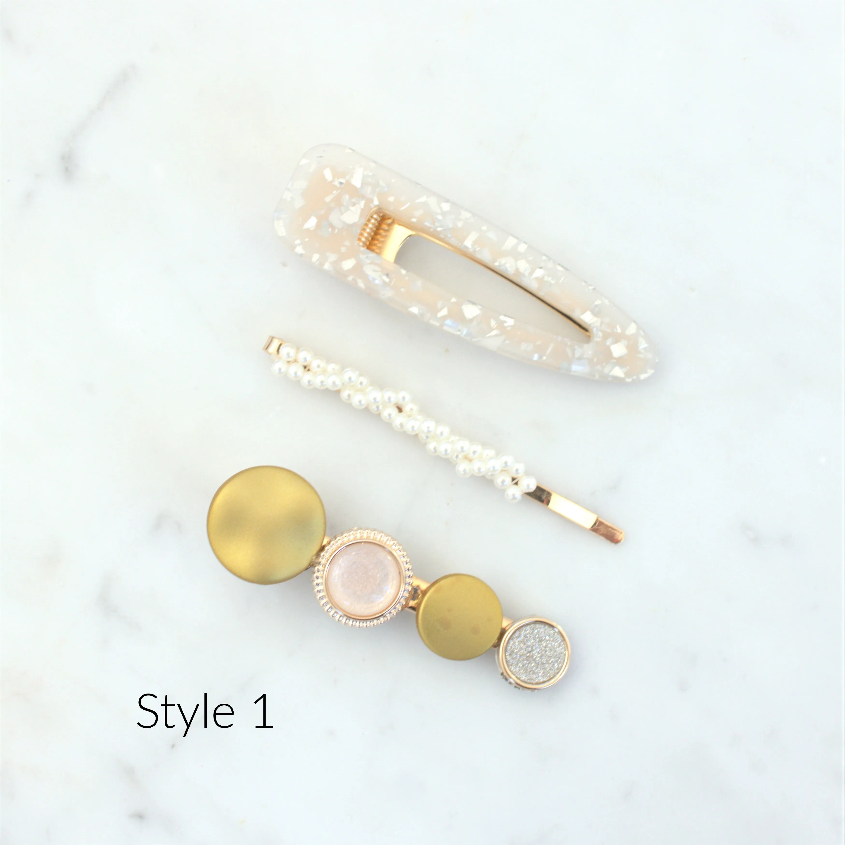 Trendy 3 Pack Hair Clip Barettes